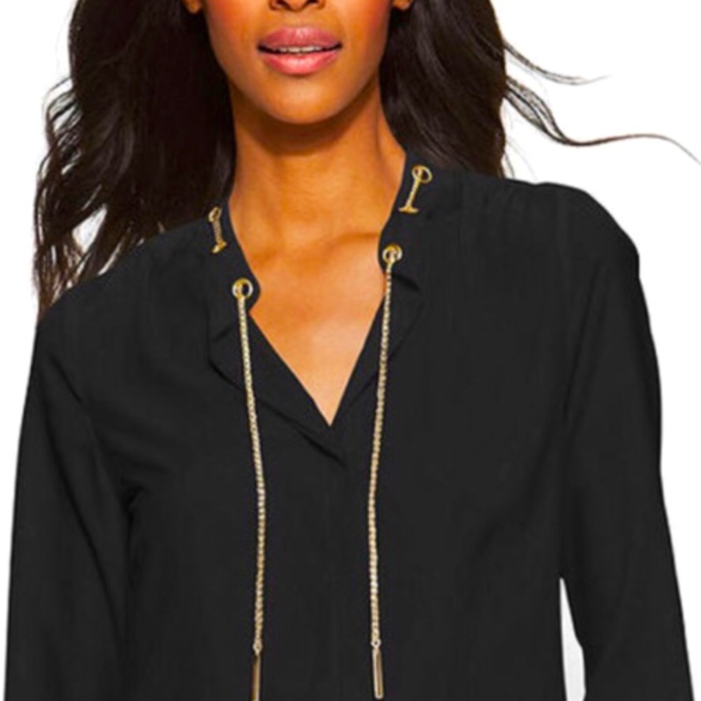SOLD  Michael Kors v-neck black blouse